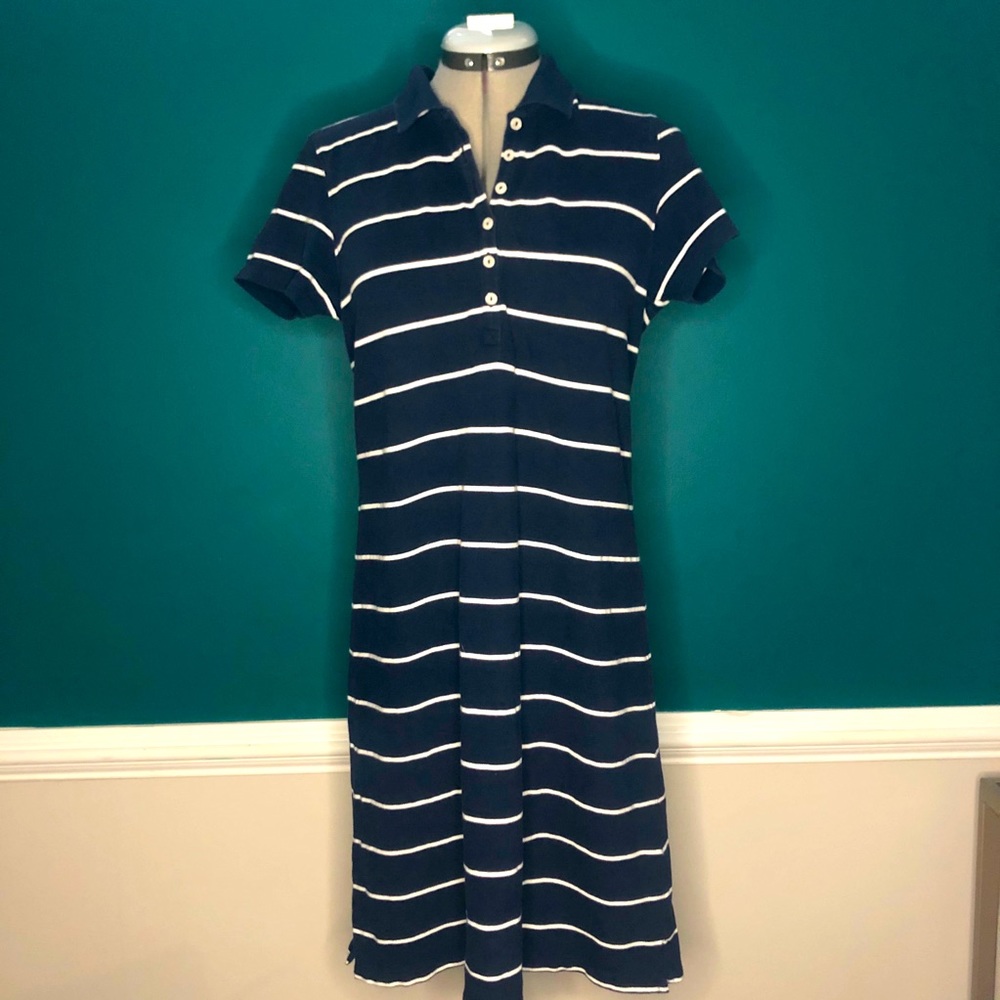 Navy blue & white polo dress